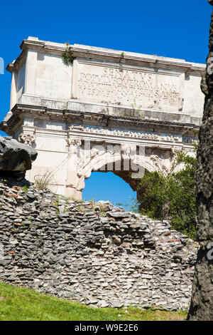 The Iconic Arch of Titus on the Via Sacra in Roman Forum Stock Photo ...