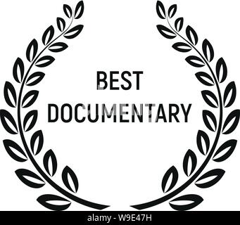 Best documentary award icon. Simple illustration of best documentary award vector icon for web design isolated on white background Stock Vector