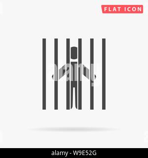 Prisoner. Characters people. Crime. Flat design style minimal vector illustration icon for web design Stock Vector