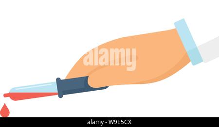 Blood dropper icon. Flat illustration of blood dropper vector icon for web design Stock Vector