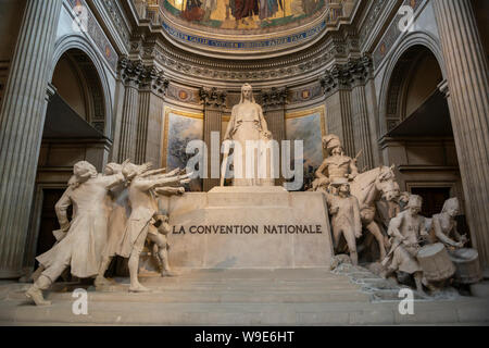 La Convention Nationale sculpture by François-Léon Sicard within the Panthéon in the Latin Quarter, Paris, France Stock Photo