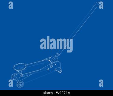 Outline Floor Car Jack. Vector Stock Vector