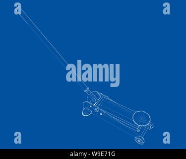 Outline Floor Car Jack. Vector Stock Vector