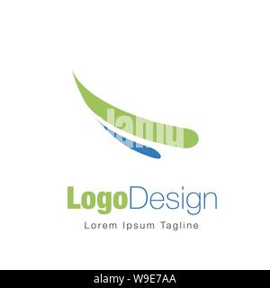 Water wave Logo Template. Swirl lines Design Elements. Can be used as icon, symbol or logo design. Vector illustration isolated. Stock Vector