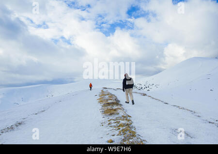 Carpathian mountains in winter,covered with snow, Ukraine Stock Photo