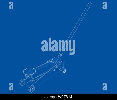 Outline Floor Car Jack. Vector Stock Vector
