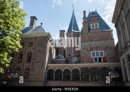 Leiden, Holland - July 05, 2019:  Gravensteen at the Gerecht in Leiden,this building used to be a prison of the Counts of Holland. Stock Photo