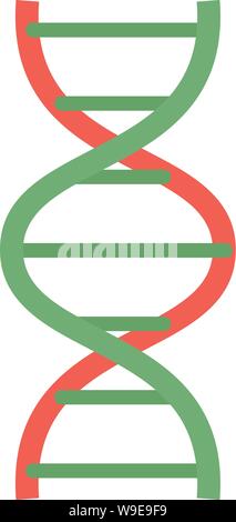 Red green dna icon. Flat illustration of red green dna vector icon for web design Stock Vector