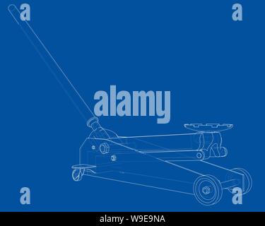 Outline Floor Car Jack. Vector Stock Vector