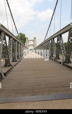 suspension bridge in Waco Texas Stock Photo