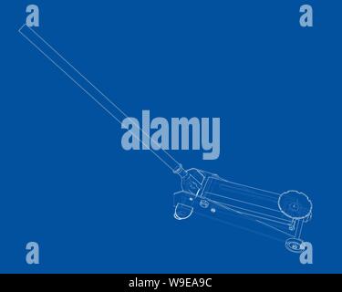 Outline Floor Car Jack. Vector Stock Vector