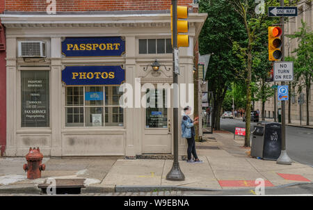 Philadelphia, Pennsylvania, USA - June 6, 2018: Street of the center of Philadelphia Stock Photo