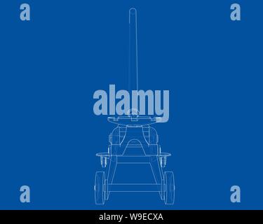 Outline Floor Car Jack. Vector Stock Vector