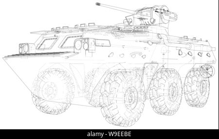 Military machine. EPS10 format. Vector created of 3d Stock Vector