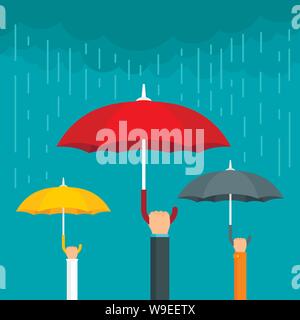 Umbrella concept background. Flat illustration of umbrella vector concept background for web design Stock Vector