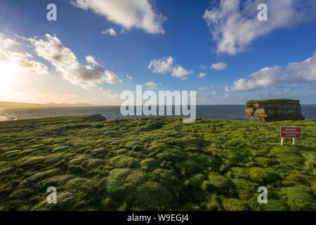 spectacular cliffs at Downpatrick Head, Co Mayo, Ireland Stock Photo