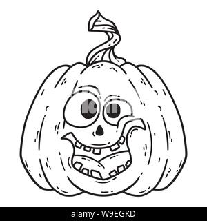 Halloween smiling pumpkin. Pumpkinhead jack. Vector illustration isolated on white background. Use for printing, posters, t-shirt design, postcards. Stock Vector