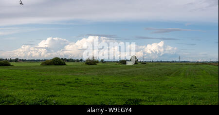 Panoramic  view on huge cloud formations Stock Photo