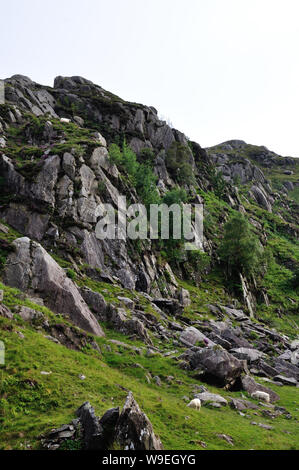 Wanderung in der Umgebung des 'Llyn Idwal' in Wales - Snowdonia Nationalpark -  in den Cambrian Mountains. Stock Photo