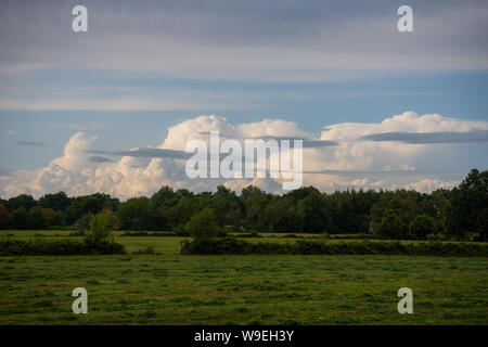 Panoramic  view on huge cloud formations Stock Photo