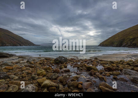 recreation at Keem Bay, Co Mayo, Ireland Stock Photo