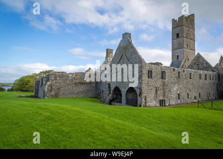 old Moyne Abbey near Killala, Co Mayo, Ireland Stock Photo