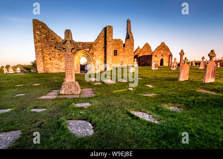 Clonmacnoise Monastery in Ireland countryside Stock Photo