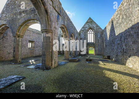 old Moyne Abbey near Killala, Co Mayo, Ireland Stock Photo