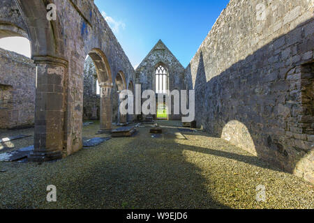 old Moyne Abbey near Killala, Co Mayo, Ireland Stock Photo