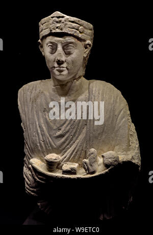 Egyptian painted limestone funeral statue of an unknown man white ...