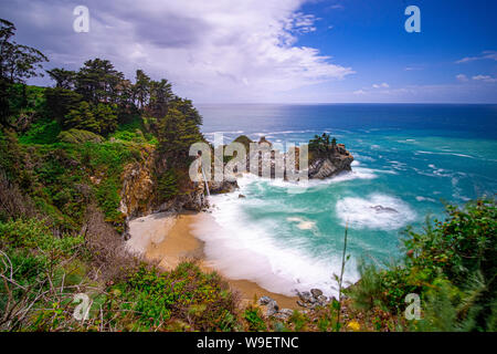 Beautiful McWay Falls on the coast of Big Sur, California, USA Stock Photo