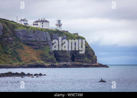 spectacular cliff walk at the Blackhead Lighthouse, Co Antrim, Northern Ireland Stock Photo