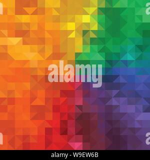 Vector colorful rainbow background made of triangles Stock Vector