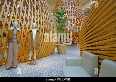 PARIS, FRANCE -22 JUL 2019- Interior view of the Hermes luxury fashion store in the former swimming pool of the Lutetia Hotel in Paris. Stock Photo