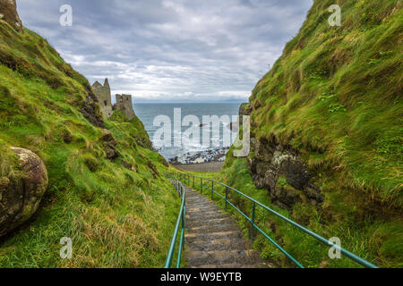 Dunluce Castle at the wonderful Antrim Coast, Co Antrim, Northern Ireland Stock Photo