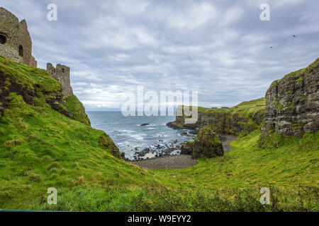 Dunluce Castle at the wonderful Antrim Coast, Co Antrim, Northern Ireland Stock Photo