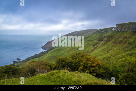 spectacular place at Murlough Bay at the Antrim coast Stock Photo