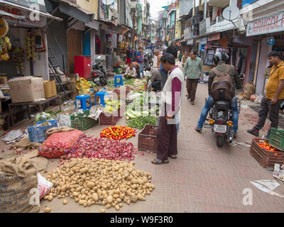 Street scene at Nainital Main Bazar at Talital area, Nainital, Uttarakhand, India Stock Photo