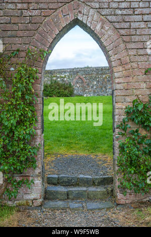 Gate at Mussenden Temple near Castlerock, Co Derry, Northern Ireland Stock Photo
