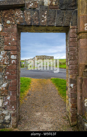 Lions Gate at Mussenden Temple near Castlerock, Co Derry, Northern Ireland Stock Photo