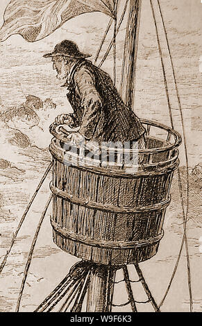 crows nest ships lookout mast and rigging Stock Photo - Alamy