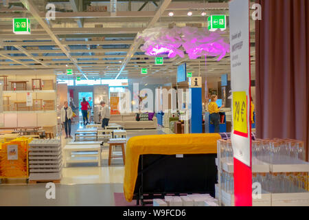 Interior view inside IKEA store. IKEA is the world's largest furniture retailer in Vilnius, Lithuania Stock Photo