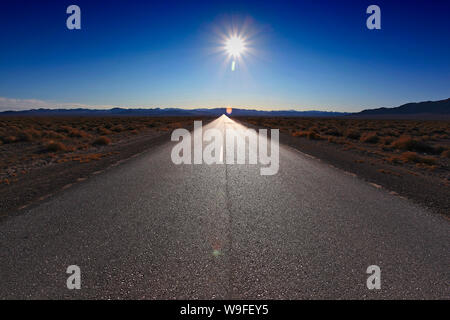 lonely California highway 178 to Death Valley Junction TRHO Stock Photo