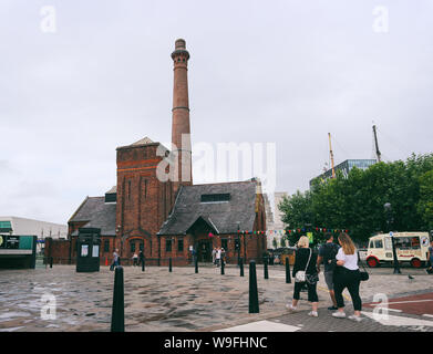 Pump house on Royal Albert Docks Liverpool Stock Photo