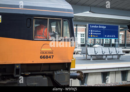 Freight train at London Bridge station Stock Photo