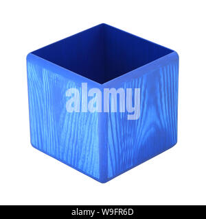 Blue wooden pencil cup isolated with clipping path included Stock Photo