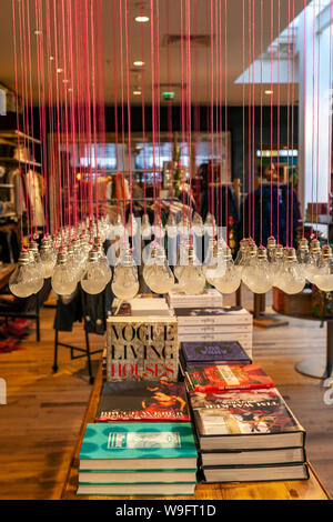 Bulbs lamp in Anthropologie on Regent Street, London, England, UK Stock Photo