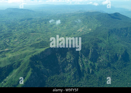 African Rift Valley next to Lake Manyara (aerial view) Stock Photo