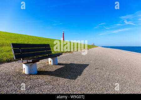 The lighthouse Lange Jaap (also known as Den Helder, Kijkduin Light or Huisduinen) is 55 metres high ans one of the talles traditional lighthouses in Stock Photo