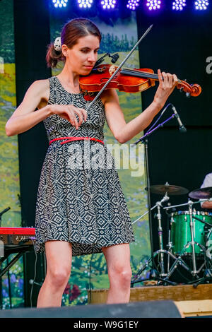 Oktopus, traditional klezmer, classical  and Quebecois music, Canmore Folk Music Festival, Canmore, Alberta, Canada Stock Photo